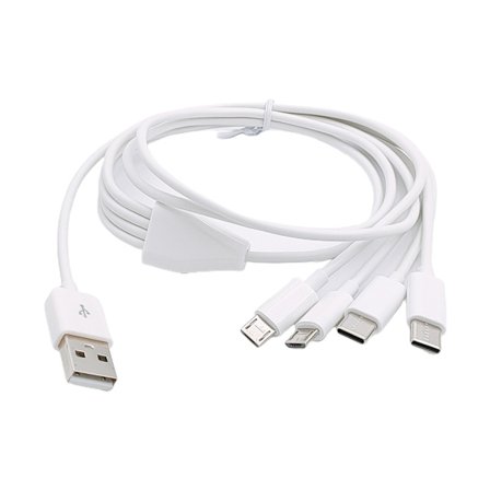 Multiladekabel 4-i-1 Flere Telefonladerkabler USB til Type-C/MICRO USB