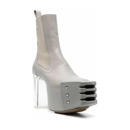 Rick Owens, Heeled Boots Wit, Dames, Maat:37 EU,leather