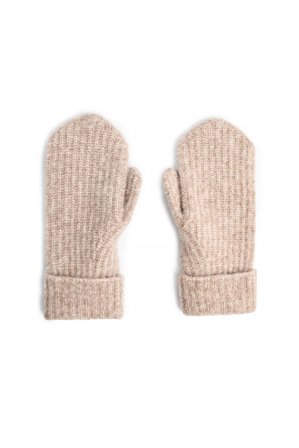 NA-KD Knitted Alpaca Blend Mittens - Gants - Beige - One Size
