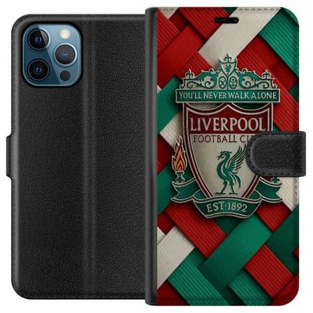 Yhteensopiva Lompakkokotelo Apple Apple iPhone 12 Pro Max Liverpool Football Clubin tunnus, jossa You'll Never Walk Alone voimakkaassa graafisessa suu
