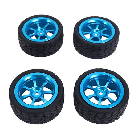 65mm metallfelg + gummihjul med høyt grep for 144001 A959 A959-b 124019 124018 Rc bil S, blå