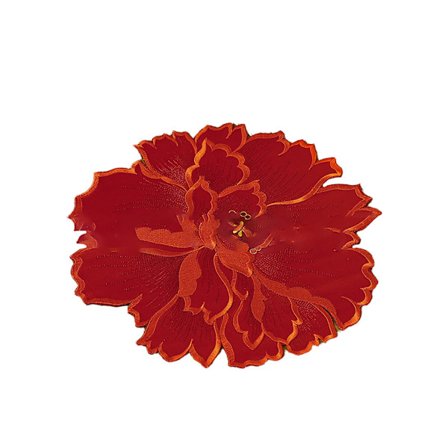 Vacker blomsterform bordstablett Utsökt fin textur polyester middagsmatta för hem-röd - röd