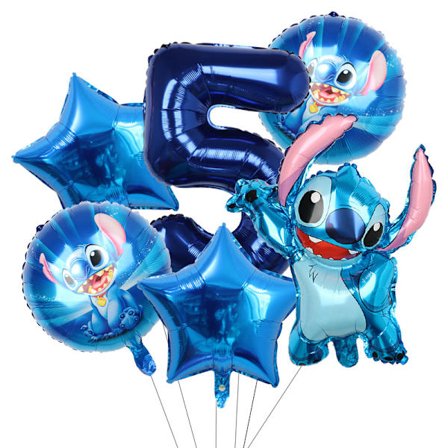6 stk. Lilo & Stitch Partyballonger 30" Tall Luft Globos Sett Baby Shower Bursdagsfest Dekorasjoner Leker Gaver Tilbehør Blå B