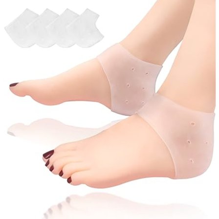 6-pakks Gel Hælbeskyttere, Pustende Hælbeskyttere, Silikon