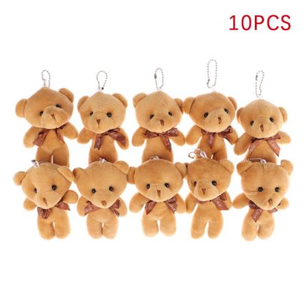 10 st 12 cm Björn plysch leksak Björn fylld docka nyckelring hänge Bo Light brown