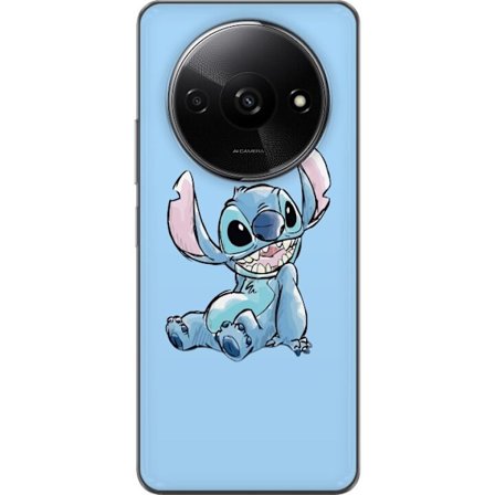 Kompatibelt Mobildeksel til Xiaomi Redmi A3 Håndtegnet illustrasjon av sittende Stitch mot lysblå ensfarget bakgrunn