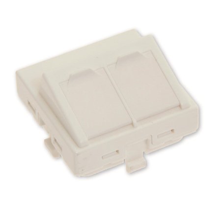 Eurolan 16A-00-08WT Midtplate 2 x RJ45, 45 x 45 mm, Datamaskin & surfing
