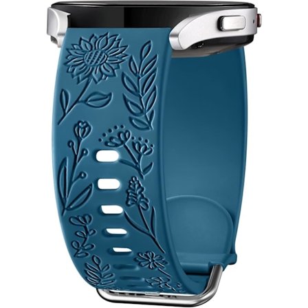 Solrosgraverat armband kompatibelt med Samsung Galaxy Watch 7 6 5 4 40mm 44mm Kvinnor, 20mm Mjukt Silikonarmband för Galaxy Watch Rock Grö_max