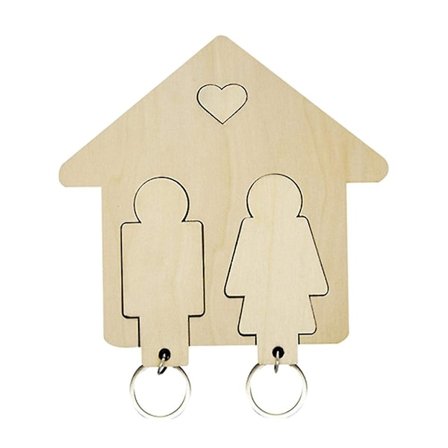 1 Sett Holdbare Stilige Par Nøkkelringer Vegg Nøkkelring Dekorasjon Tre Nøkkelringer