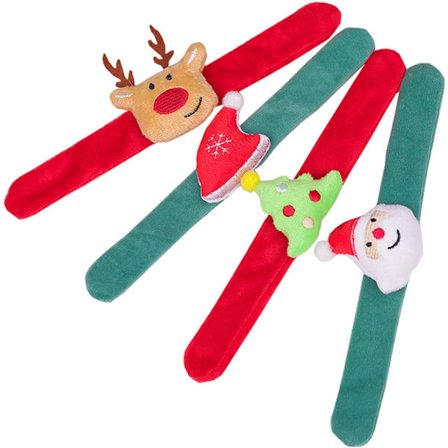 4 stk. Juleklap armbånd ring sæt jule silikone ringe C