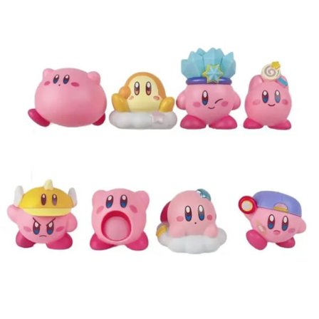 8 kpl/setti Star Kirby Anime söpö sarjakuva vaaleanpunainen Kirby Mini hahmo koristeellinen kokoelma koristeet lelu lapsille lahjat 8Pcs Doll C