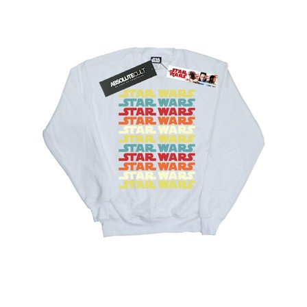 Star Wars Retro Repeat Logo Sweatshirt för pojkar 7-8 år Vit