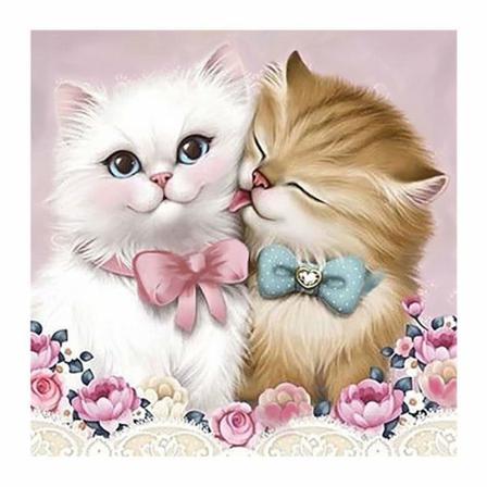 Full 5d Diy Diamond Painting Cross Stitch Cat Par Rhinestones Br Som På Bilden 1 20x20cm