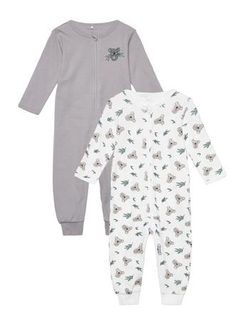 Nbnnightsuit 2P Zip Silver Koala Pyjamas Sie Jumpsuit Multi/mønstret Name It