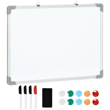 Rootz Whiteboard - Magneettitaulu - Helppo pyyhkiä pois - 4 merkkiä - 10 magneettia - 1 pyyhekumi - 60 x 1,8 x 45 cm