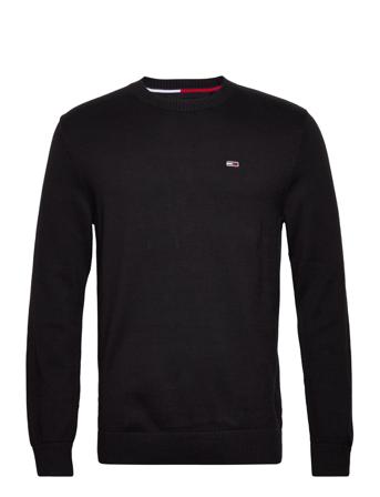Tjm Essential Light Sweater Neulepaita Pyöreä Kaula-aukko Musta Tommy Jeans