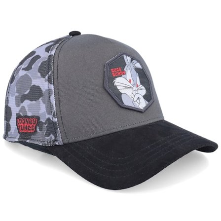 Capslab - Grijs trucker Cap - Looney Tunes Bugs Bunny Camouflage/Grey/Black -os @ Hatstore
