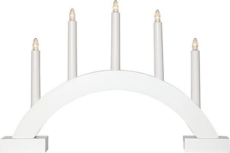 STAR TRADING Adventstake ABBE 5-armet hvit med batteri