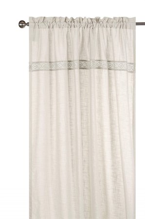 Cellbes of Sweden - Kanallängder med spets Monica 2-pack - linnebeige - - 120 x 250 cm