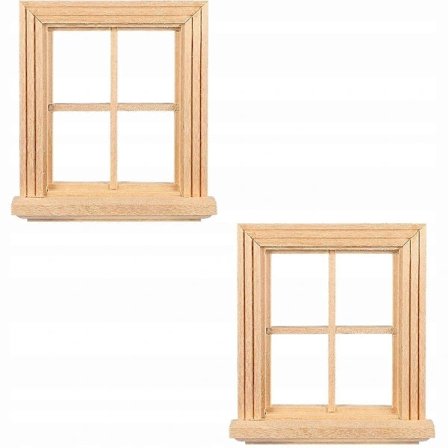 Standardfönster med fyra rutor. Liten trävariant