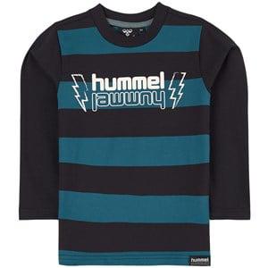 Kids - Hummel Blue Stripe Hmlvolt T-Shirt 10 years (140 cm) - Tops - 10 years (140 cm) - Blue