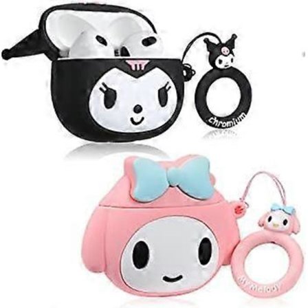2-pack Gkv för Airpods 3-fodral för Airpod 3 (2021) Unik Rolig Kul Kawaii Söt 3D Cartoon Design Air Pods 3:e Generationen Silikonfodral för Flickor