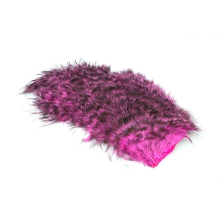 Whiting Mini Bird Fur - Grizzly dyed Pink