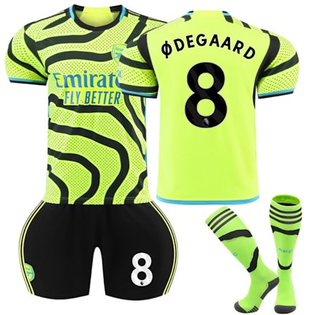 23-24 Arsenal borta barn fotbollströja kit nr 8 ØDEGAARD