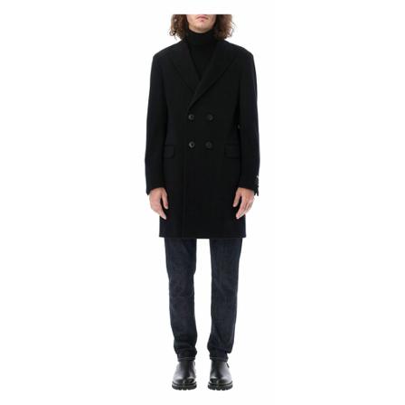 Z Zegna, Double-Breasted Coats Zwart, Heren, Maat:L