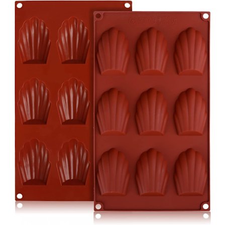 2 stk. silikon Madeleine-former med 9 hulrom, non-stick form for