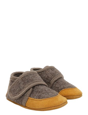 En Fant Wool Slippers W. Suede - Brown - 17 8