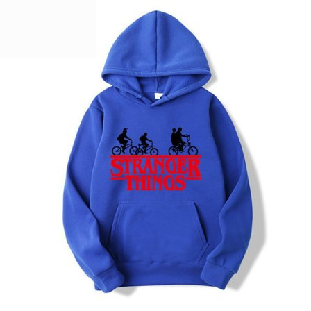Stranger Things -painettu fleecevuorillinen huppari - Royal Blue - Koko 2XL Royal Blue Royal Blue 2XL