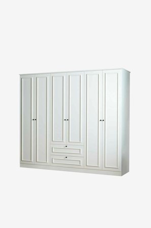 Hanah Home - Garderobeskap Linea 6 Doors - Hvit - Garderobeskap & klesskap - Fra Homeroom