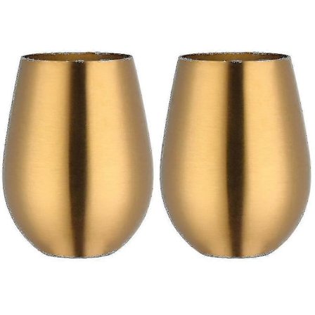 2 stk. Vinglass i rustfritt stål uten stett for reise