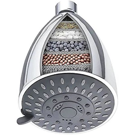 Högtrycks Duschhuvud Filter 15 Vattenmjukgörare Duschmunstycke Med Filter För Hårt Vatten 5 Lägen