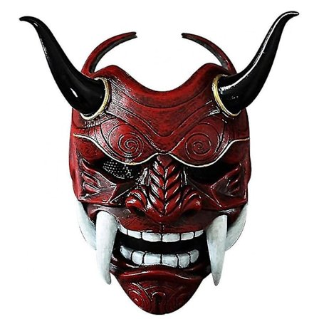 Samurai Oni Maske Japansk Hannya Hodeplagg Maske Halloween Cosplay Kostymefest Rekvisitt