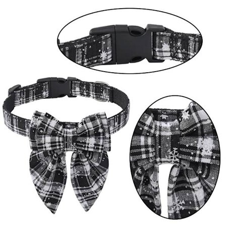 Julhundhalsband med rosett, Fluga Hund Julhalsband, Söt Julklapp till Valp Kattunge