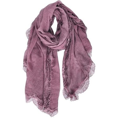 Sjal (blek lilla rød) Kvinner Blonder Mønster Sjal Myk Lett