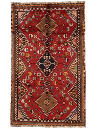 Tappeto Ghashghai Fine 153X251 Rosso Scuro/Nero (Lana, Persia/Iran)
