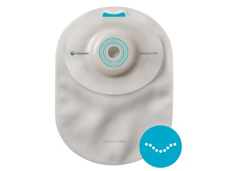 Coloplast SenSura Mio Convex Soft 1-delt lukket pose, 165130, Kleberkobling, hullstørrelse 35-50 mm, maxi, 10 stk.