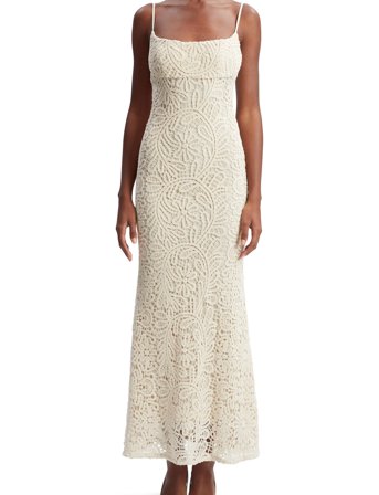 Bardot Adoni Crochet Midi Dress - Beige - 36