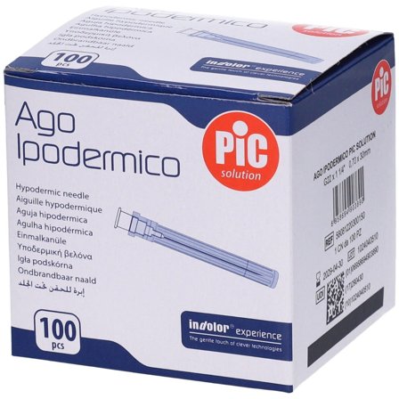 Ago Ipodermico Pic Gauge 22 1 1/4 100 Pezzi