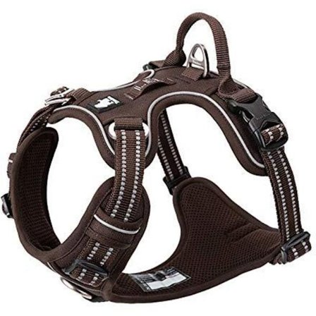 Reflekterande Justerbar Hundsele Dragfri Mjuk Nylon för Små Stora Husdjur XS Brun