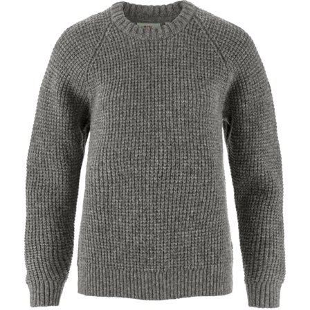 Fjällräven Women's Övik Waffle Knit Sweater in Grey | Size: XL, Wool
