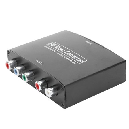 HD Video Converter HDMI till 5RCA RGB Färgskillnad Komponentgränssnitt YPbPr R/L Ljudadapter 100-240V EU-kontakt{FY}