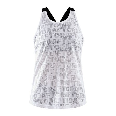 Craft Women's Core Charge Logo Singlet Women Short sleeved fitness sweater White M