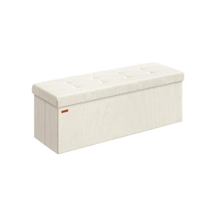 Rootz White Seat Chest - Lagringsbänk - Uppbyggd osmanska - Max belastning 300 kg - 38 cm x 110 cm x 38 cm