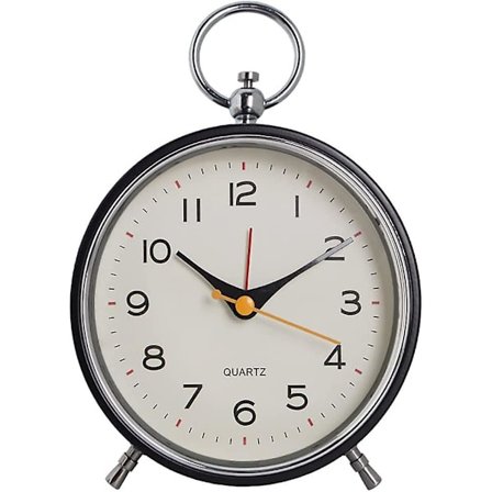 Hiljainen analoginen herätyskello, aamuhälytyskello Yöpöydän herätyskello, Pieni ei-naksahtava paristokäyttöinen herätyskello, Matkahälytyskello 