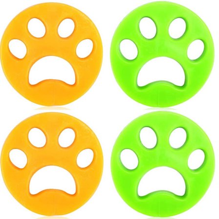 Pelsfjerner til tøj - fjerner hunde- og kattehår Grøn/Gul 4-pakke