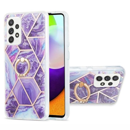 Marmormotiv Samsung Galaxy A52s 5G / Samsung Galaxy A52 5G / Samsung Galaxy A52 skal - Mörklila